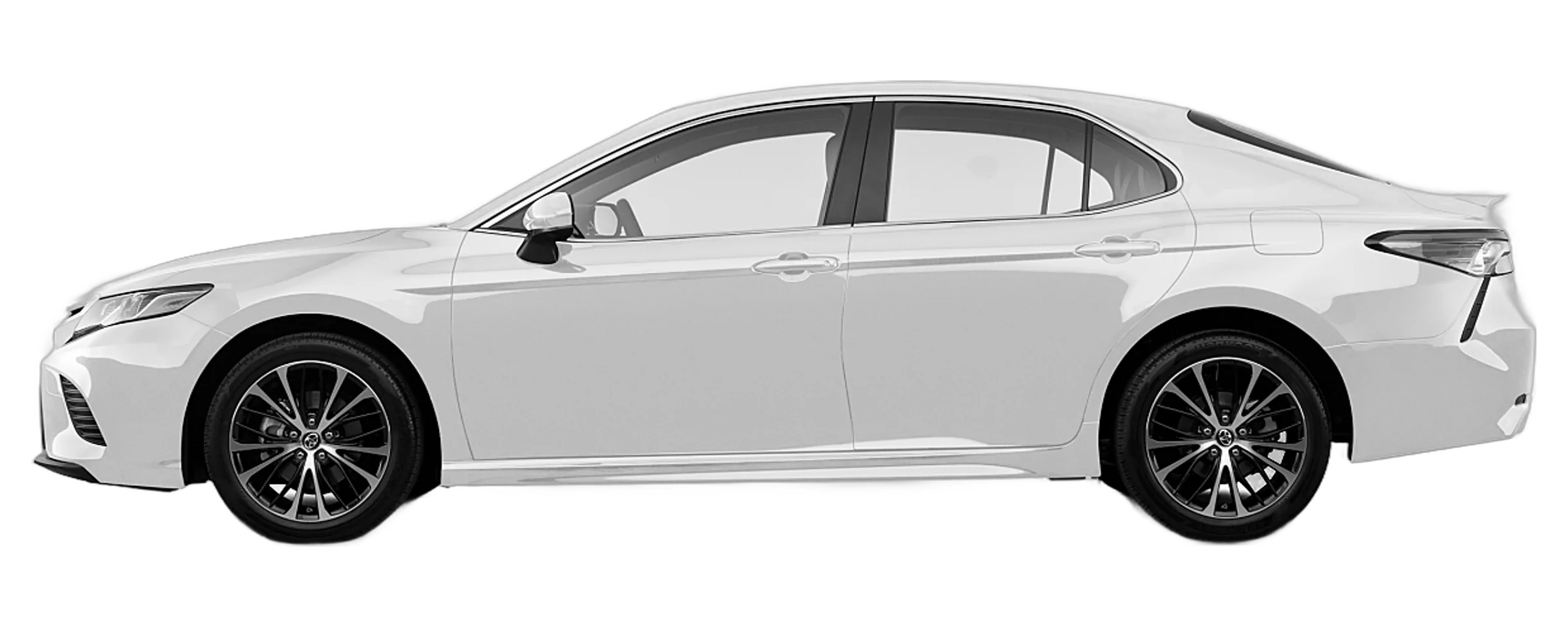White sedan with a clean side profile after mobile car detailing by EZ Finish Auto in the Greater Toronto Area